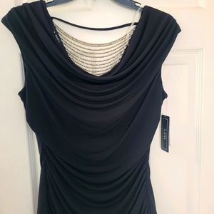 NWT Black slouch shirt with beading on back